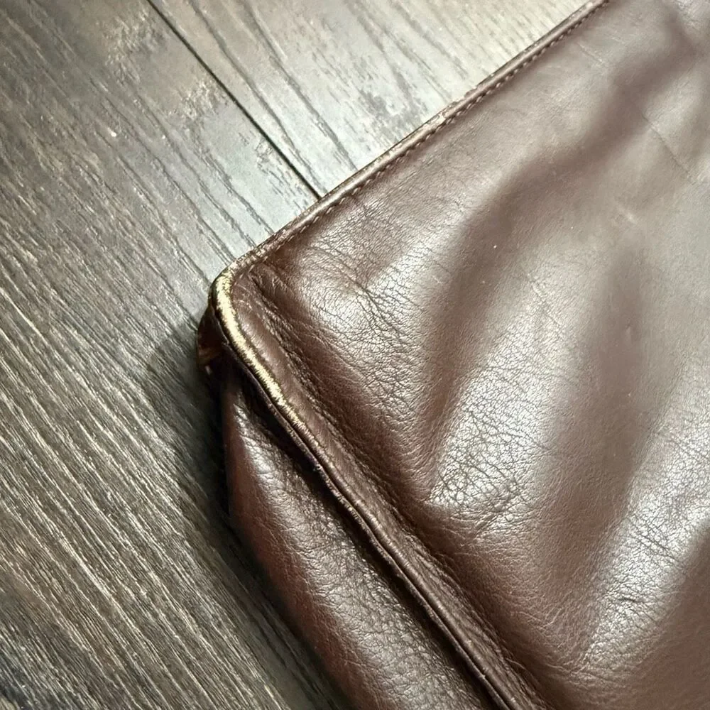 Vintage Rare YSL Yves Saint Laurent Brown Portfolio Briefcase Bag